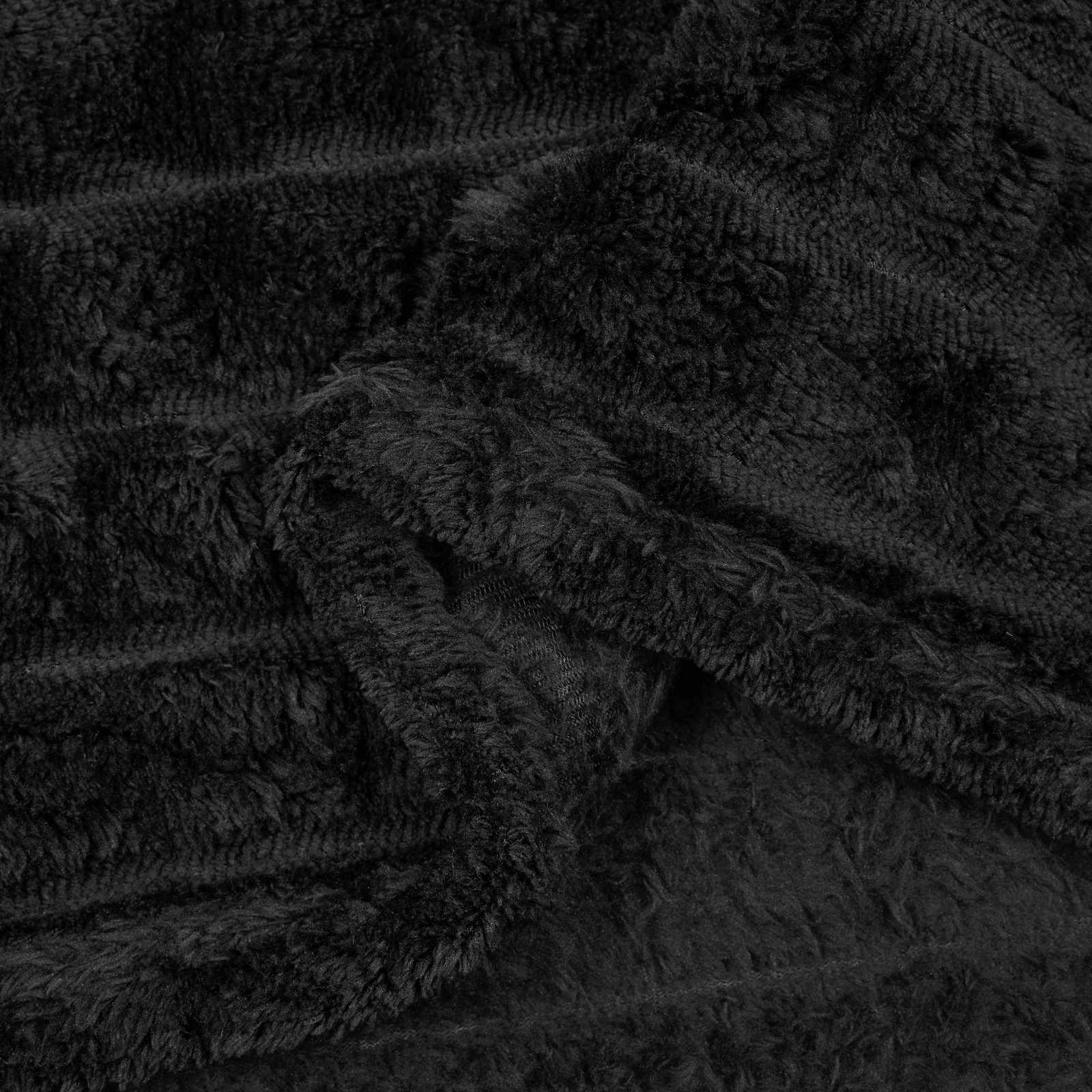 Überwurfdecke Schwarz 240 x 220 cm Fleece