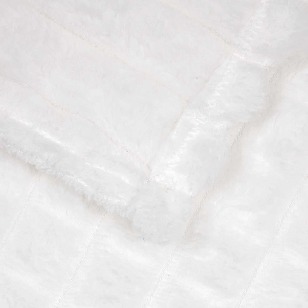 Überwurfdecke Weiß 150 x 130 cm Fleece