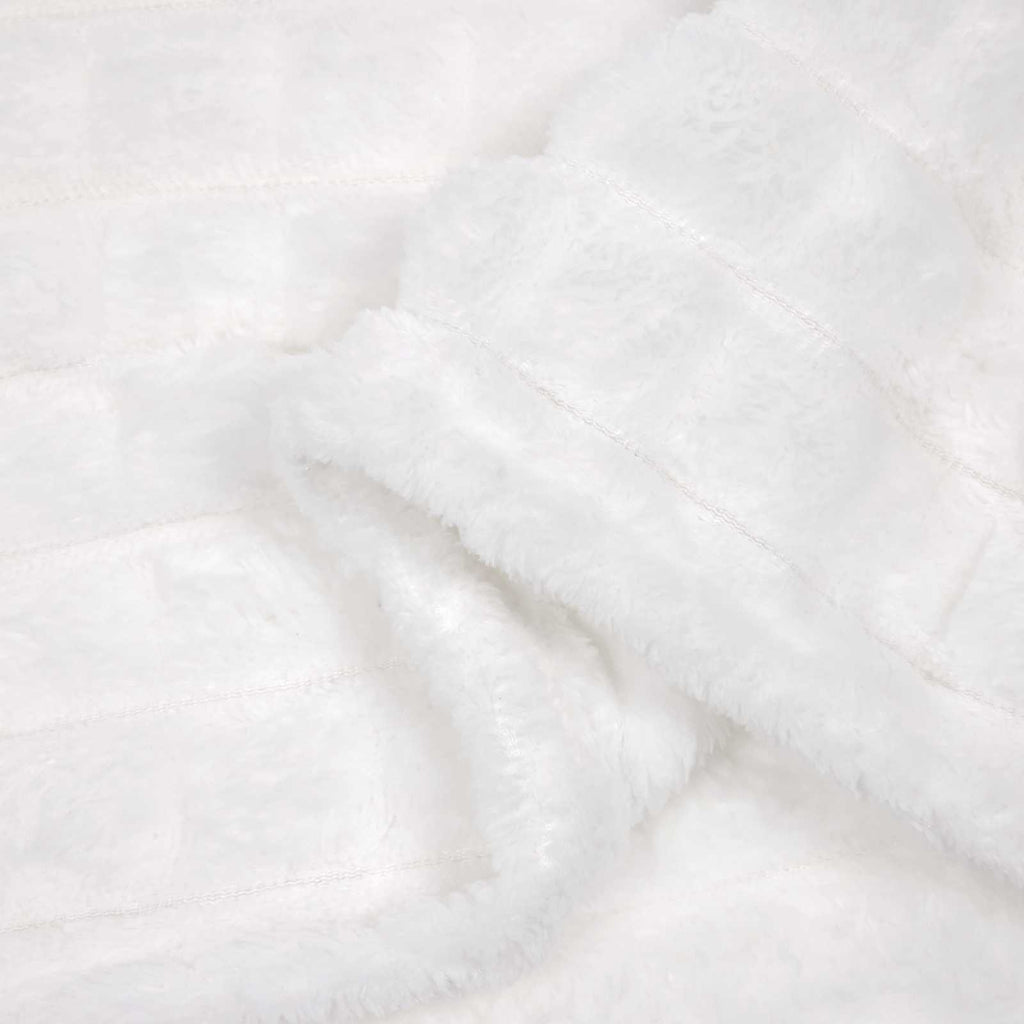 Überwurfdecke Weiß 240 x 220 cm Fleece