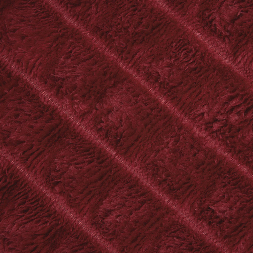 Überwurfdecke Bordeauxrot 150 x 130 cm Fleece