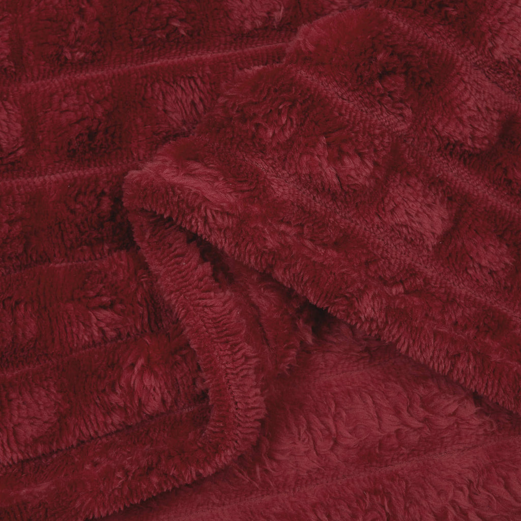 Überwurfdecke Bordeauxrot 240 x 220 cm Fleece