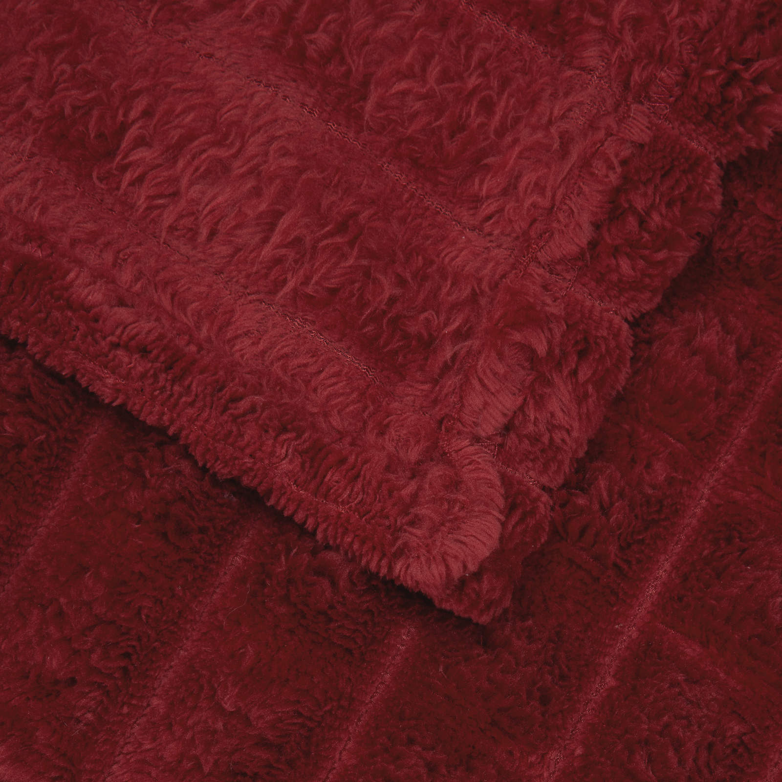 Überwurfdecke Bordeauxrot 270 x 240 cm Fleece
