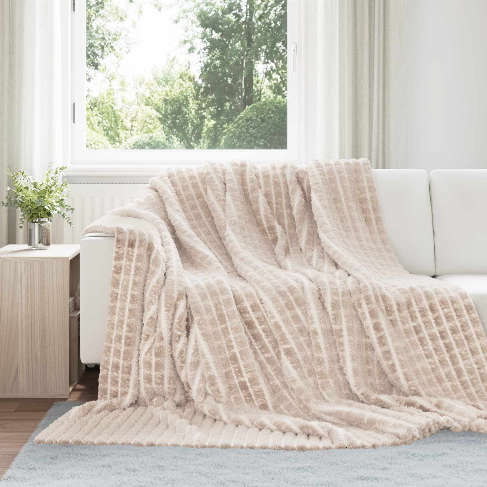 Wohndecken 6 pcs Beige 270 x 240 cm Fleece