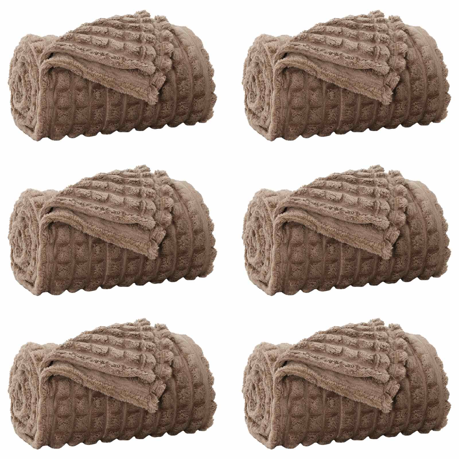 Wohndecken 6 pcs Kamel 200 x 150 cm Fleece