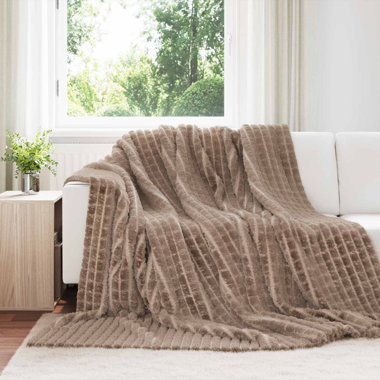 Wohndecken 6 pcs Kamel 240 x 220 cm Fleece