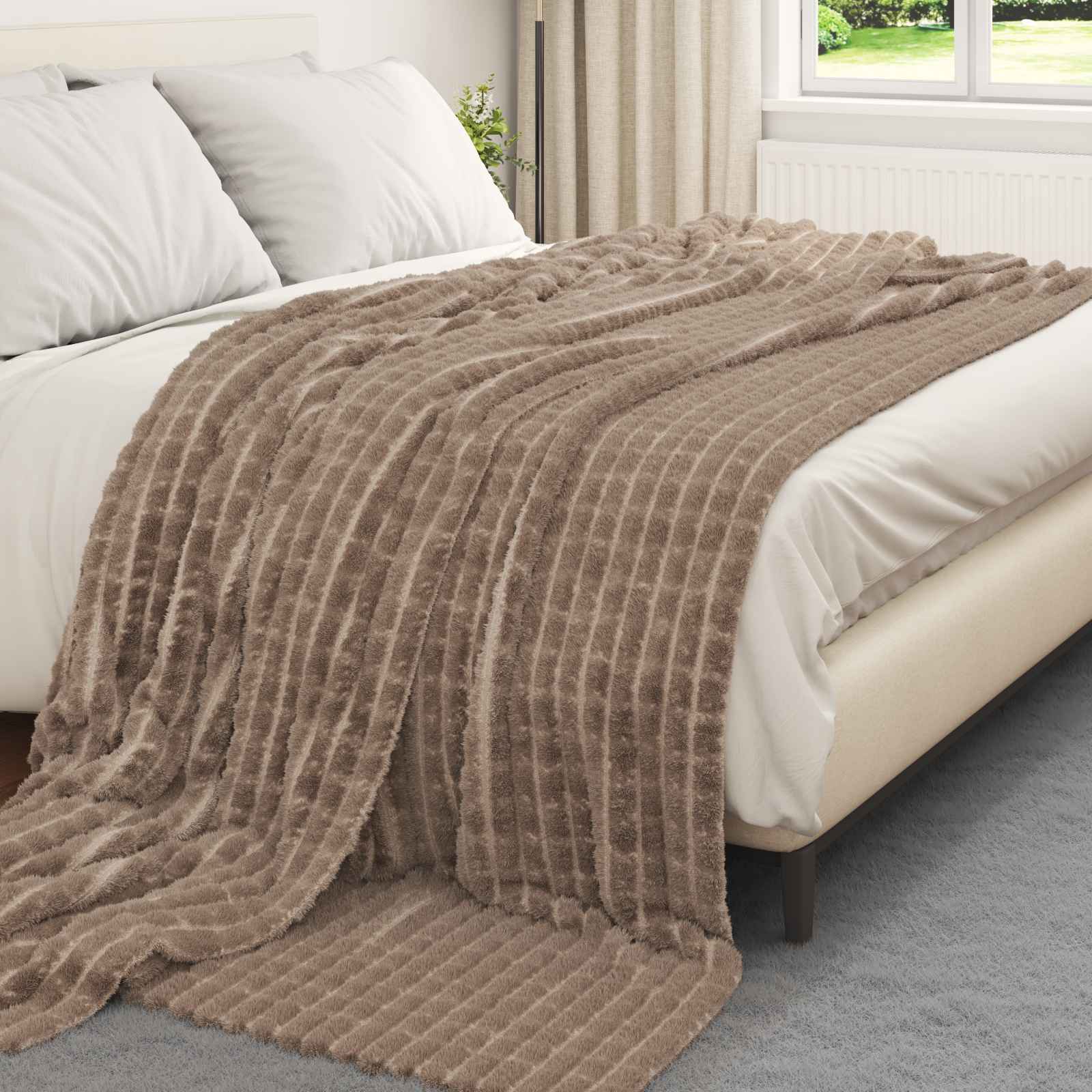 Wohndecken 6 pcs Kamel 270 x 240 cm Fleece