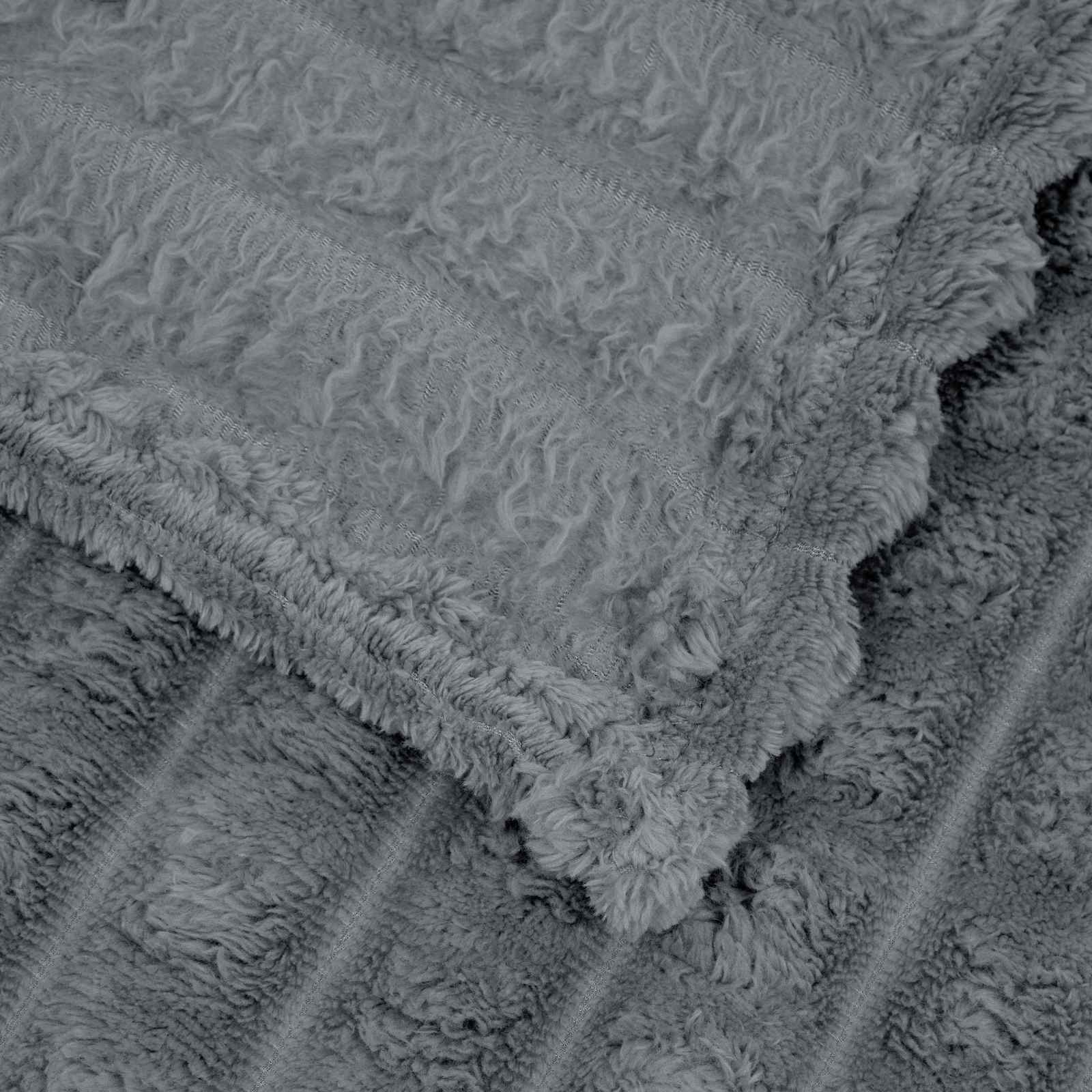 Wohndecken 6 pcs Dunkelgrau 240 x 220 cm Fleece