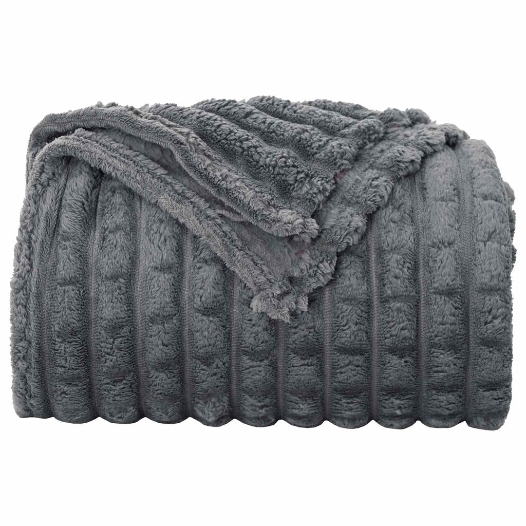 Wohndecken 6 pcs Dunkelgrau 240 x 220 cm Fleece