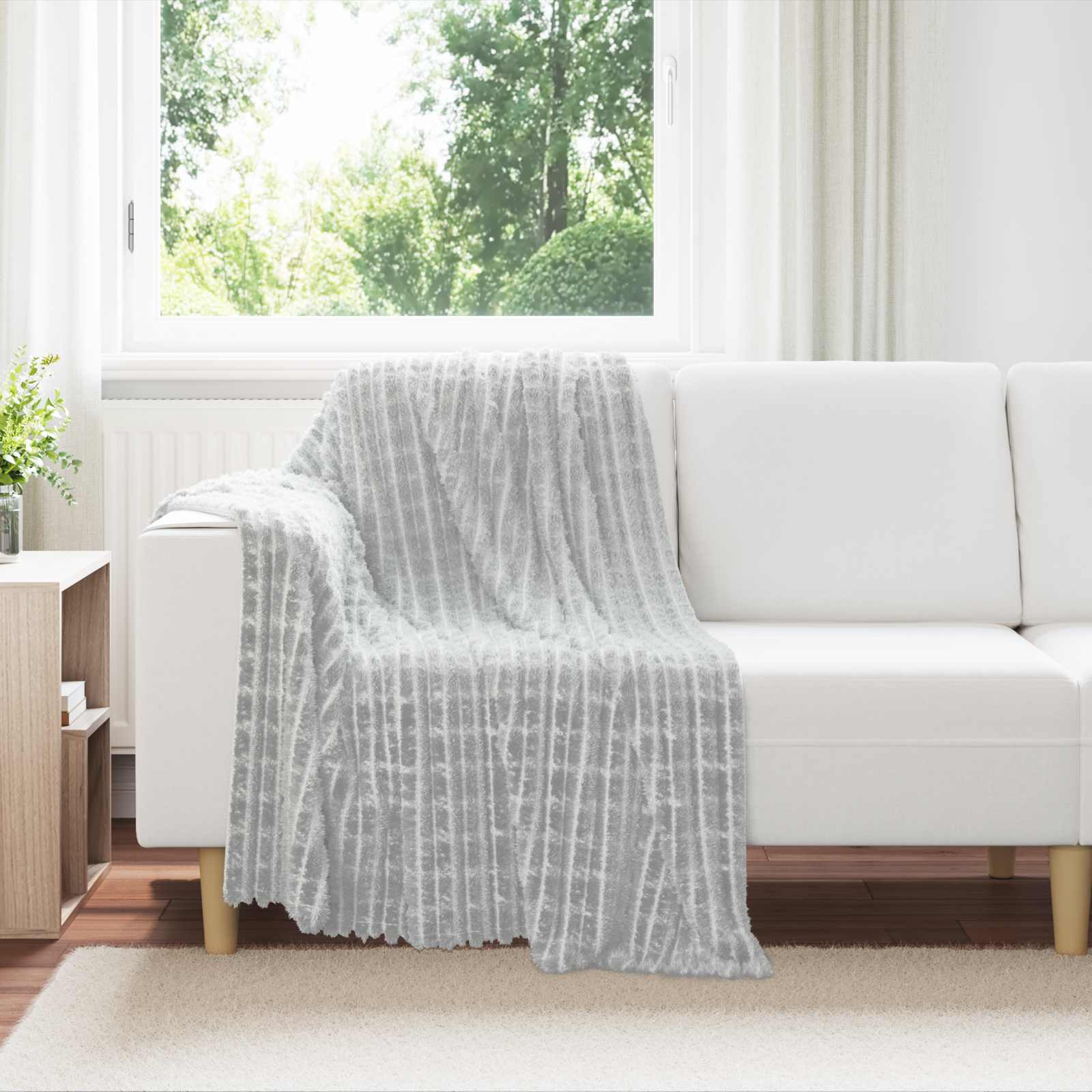 Wohndecken 6 pcs Grau 150 x 130 cm Fleece