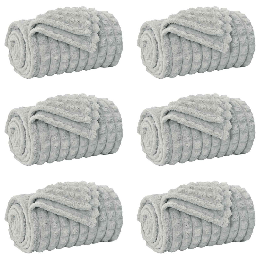 Wohndecken 6 pcs Grau 200 x 150 cm Fleece