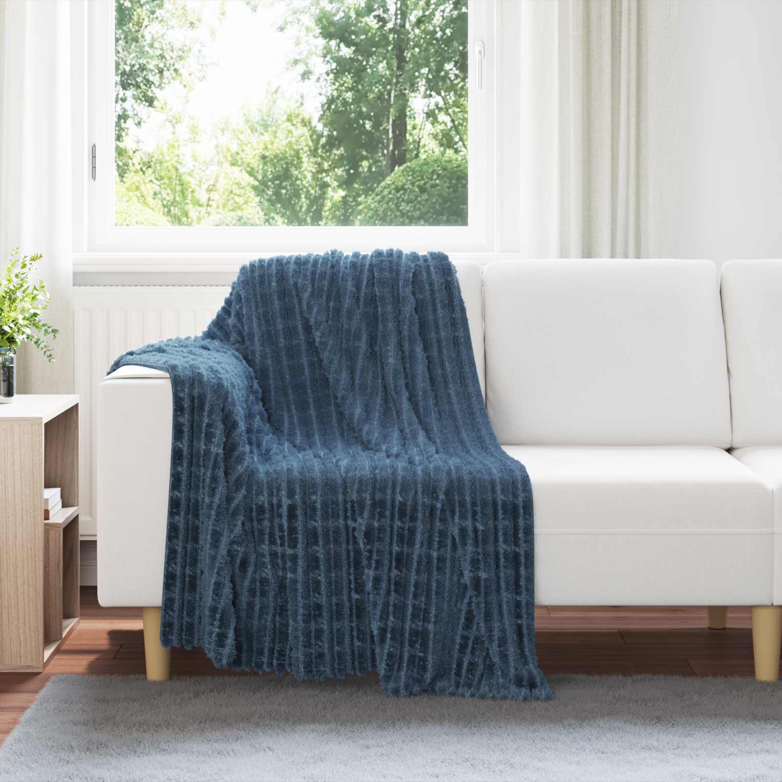 Wohndecken 6 pcs Marineblau 150 x 130 cm Fleece