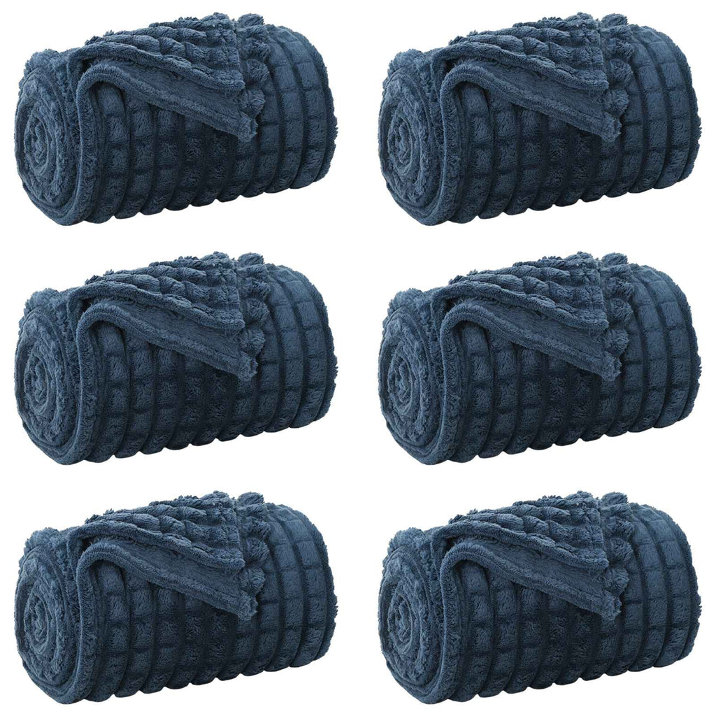 Wohndecken 6 pcs Marineblau 270 x 240 cm Fleece