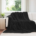 Wohndecken 6 pcs Schwarz 240 x 220 cm Fleece