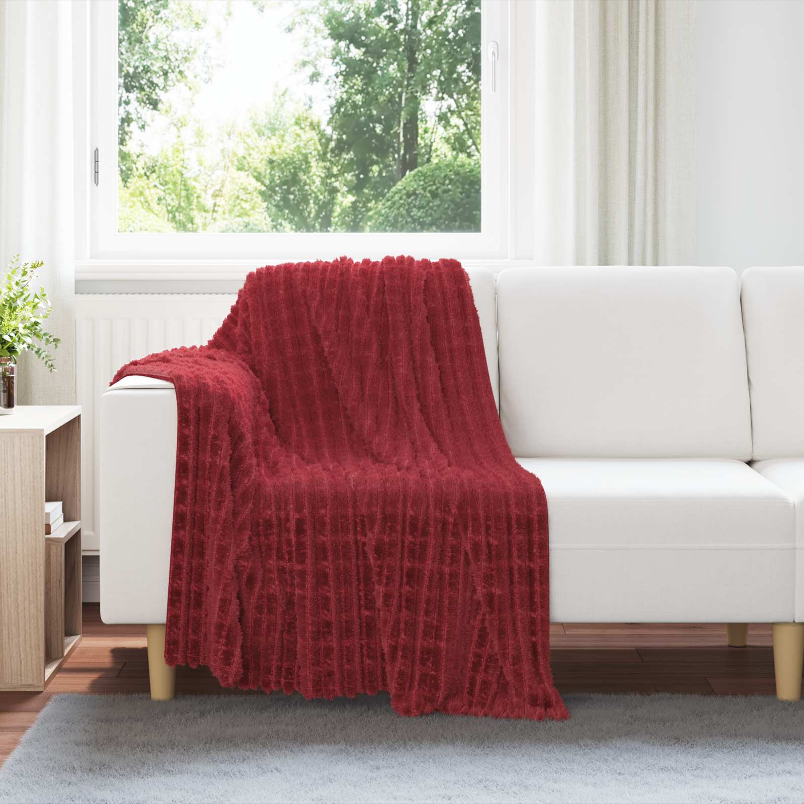 Wohndecken 6 pcs Bordeauxrot 150 x 130 cm Fleece