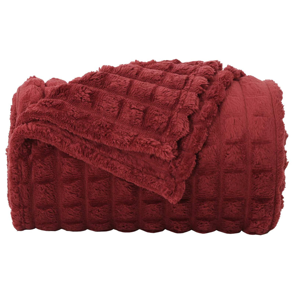 Wohndecken 6 pcs Bordeauxrot 150 x 130 cm Fleece