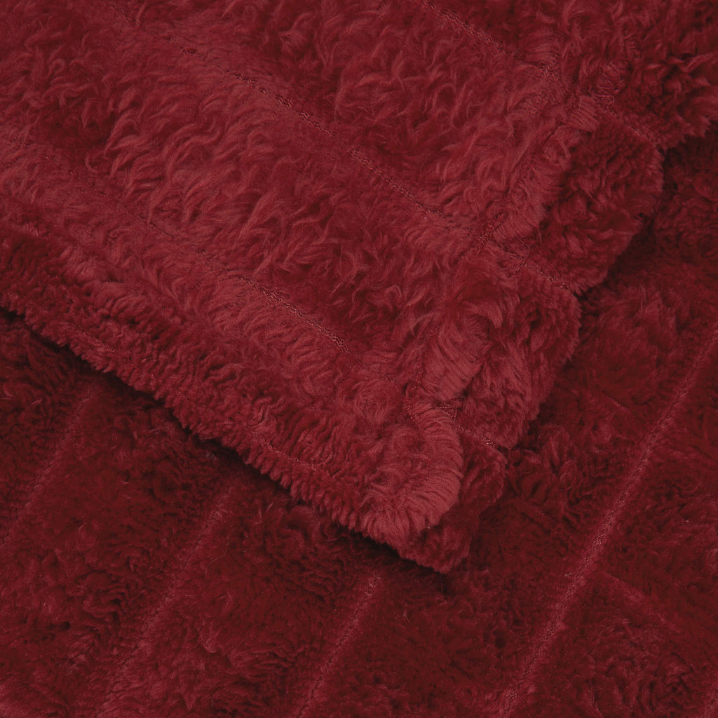 Wohndecken 6 pcs Bordeauxrot 270 x 240 cm Fleece