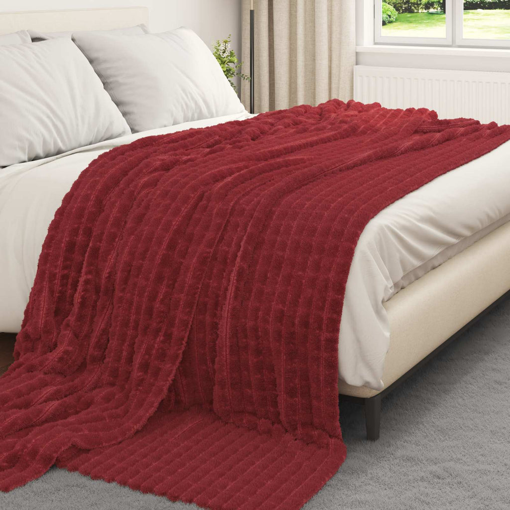 Wohndecken 6 pcs Bordeauxrot 270 x 240 cm Fleece