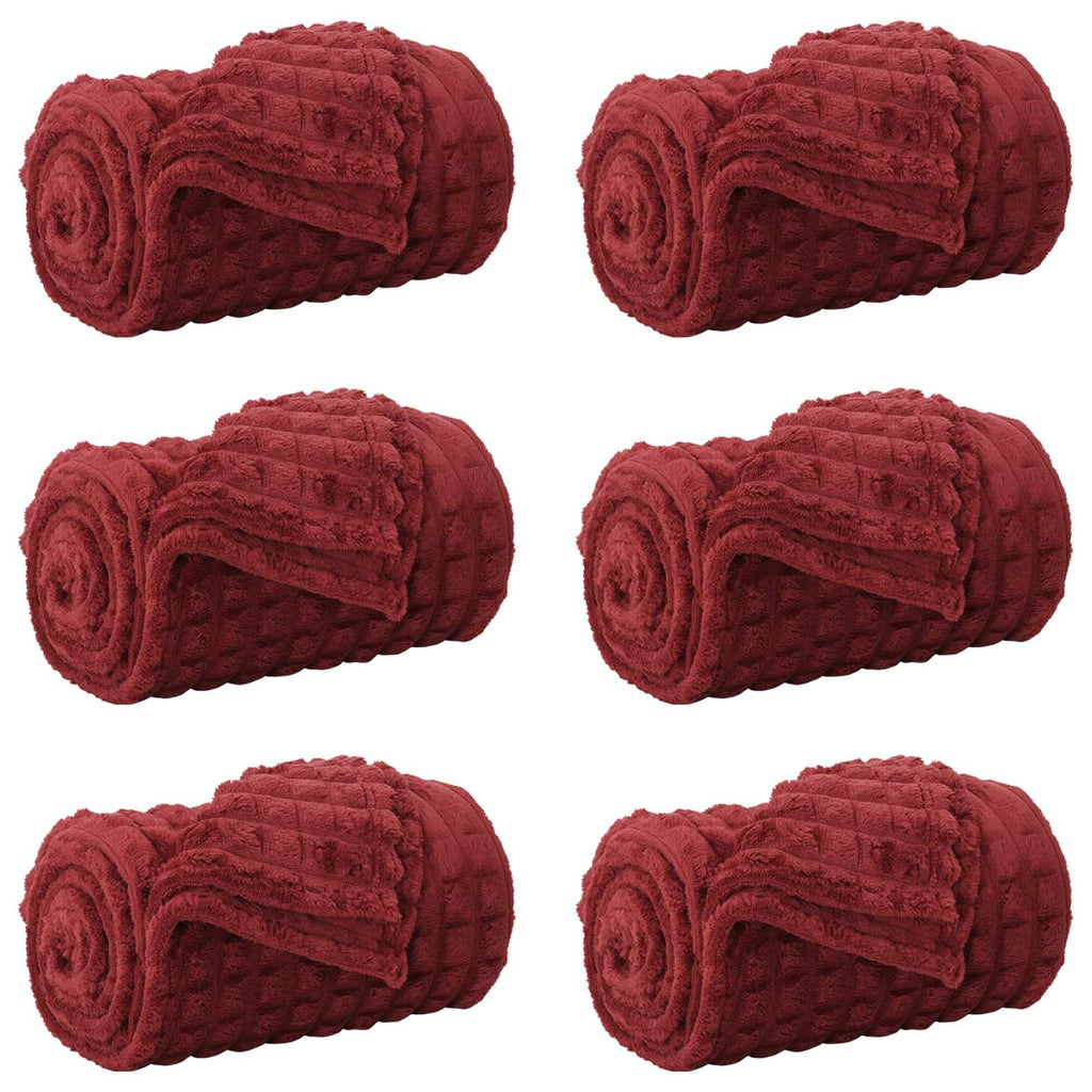Wohndecken 6 pcs Bordeauxrot 270 x 240 cm Fleece