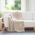 Überwurfdecke Beige 130 x 150 cm Fleece