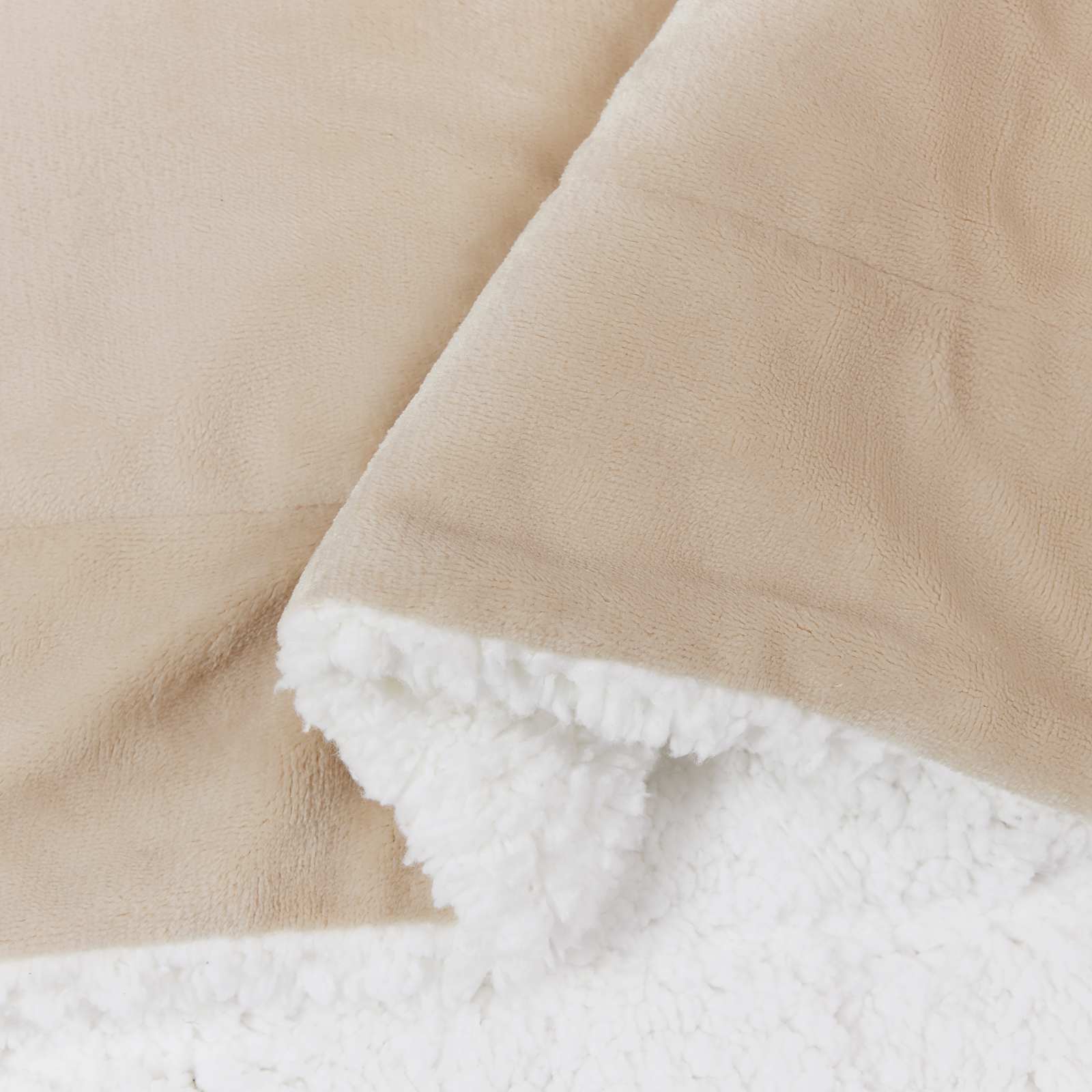 Überwurfdecke Beige 220 x 240 cm Fleece