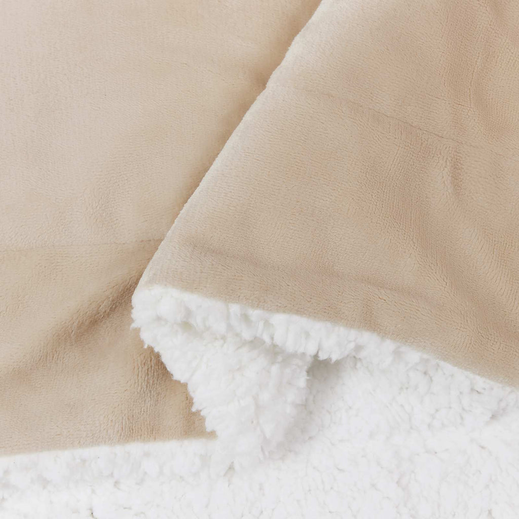 Überwurfdecke Beige 240 x 270 cm Fleece