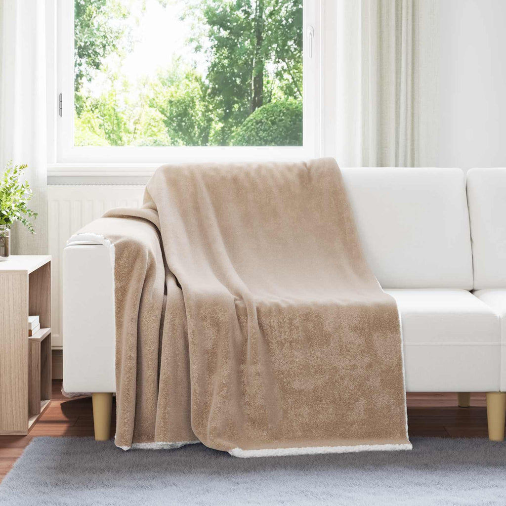 Überwurfdecke Kamel 150 x 200 cm Fleece