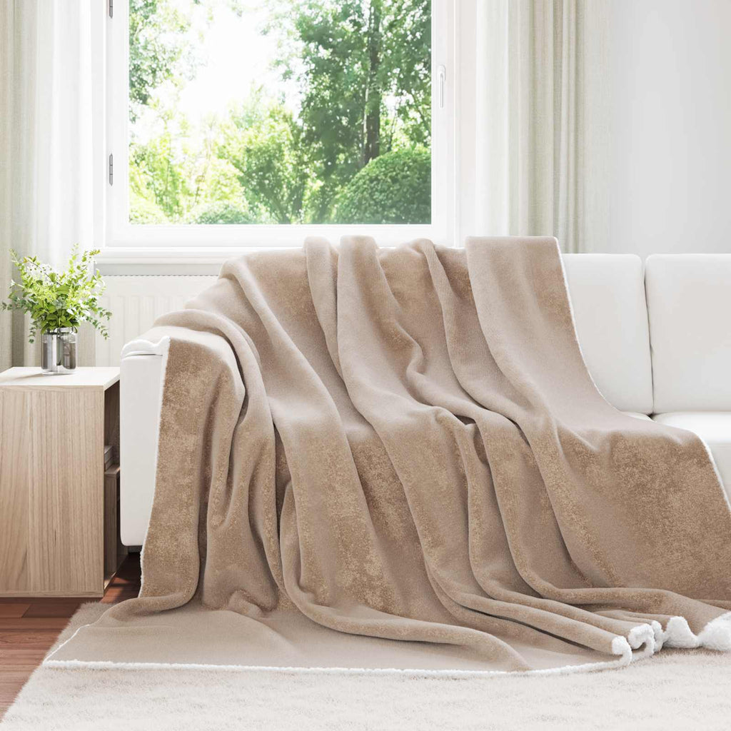 Überwurfdecke Kamel 220 x 240 cm Fleece