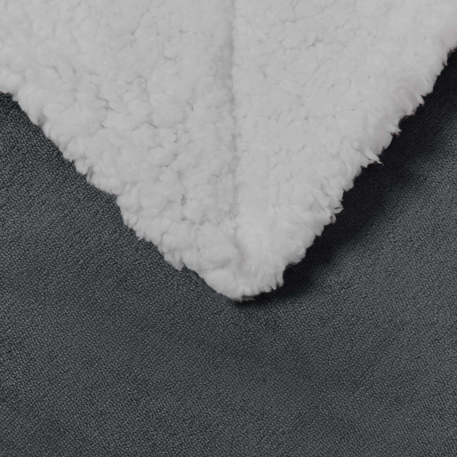 Überwurfdecke Dunkelgrau 220 x 240 cm Fleece
