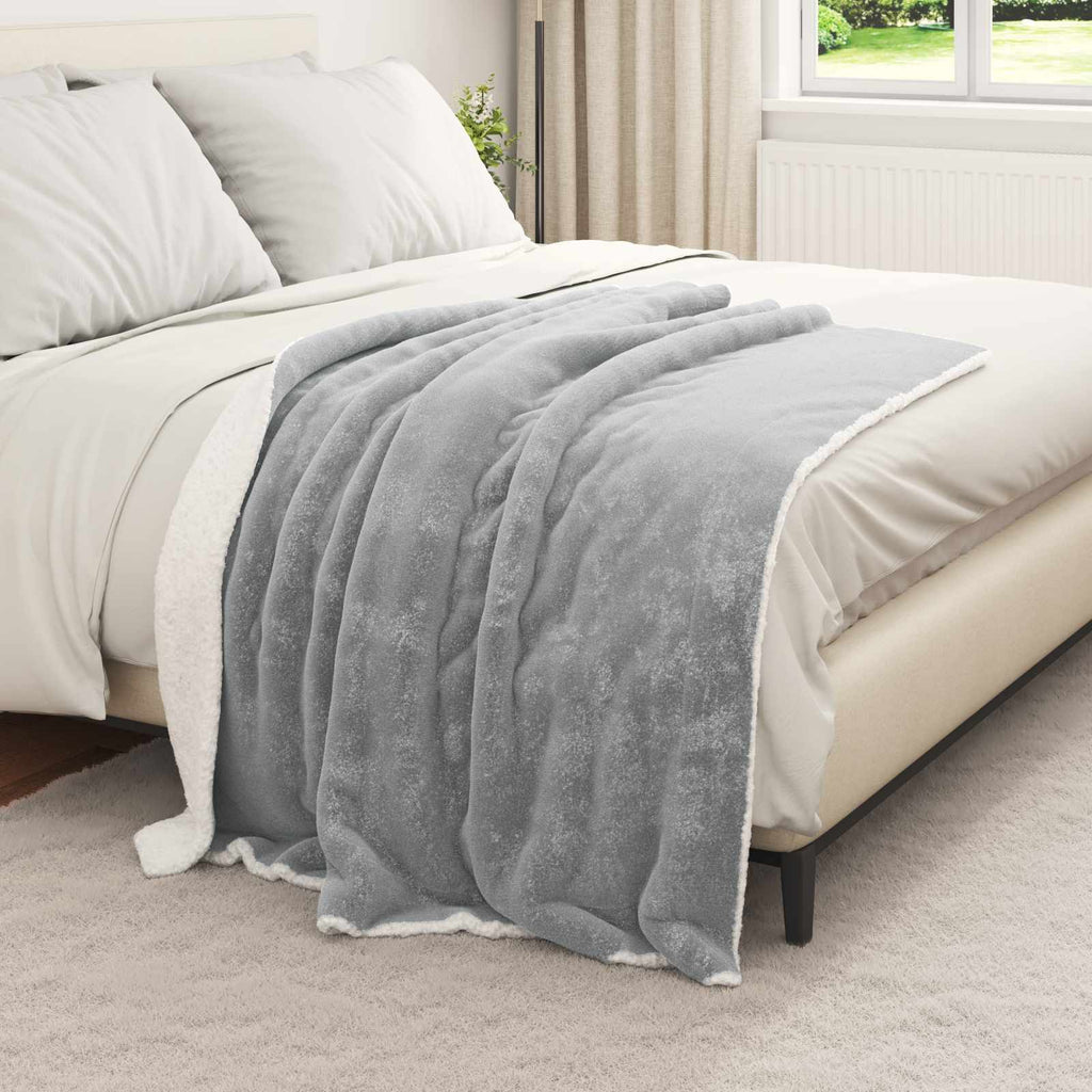 Überwurfdecke Grau 130 x 150 cm Fleece
