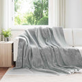 Überwurfdecke Grau 220 x 240 cm Fleece