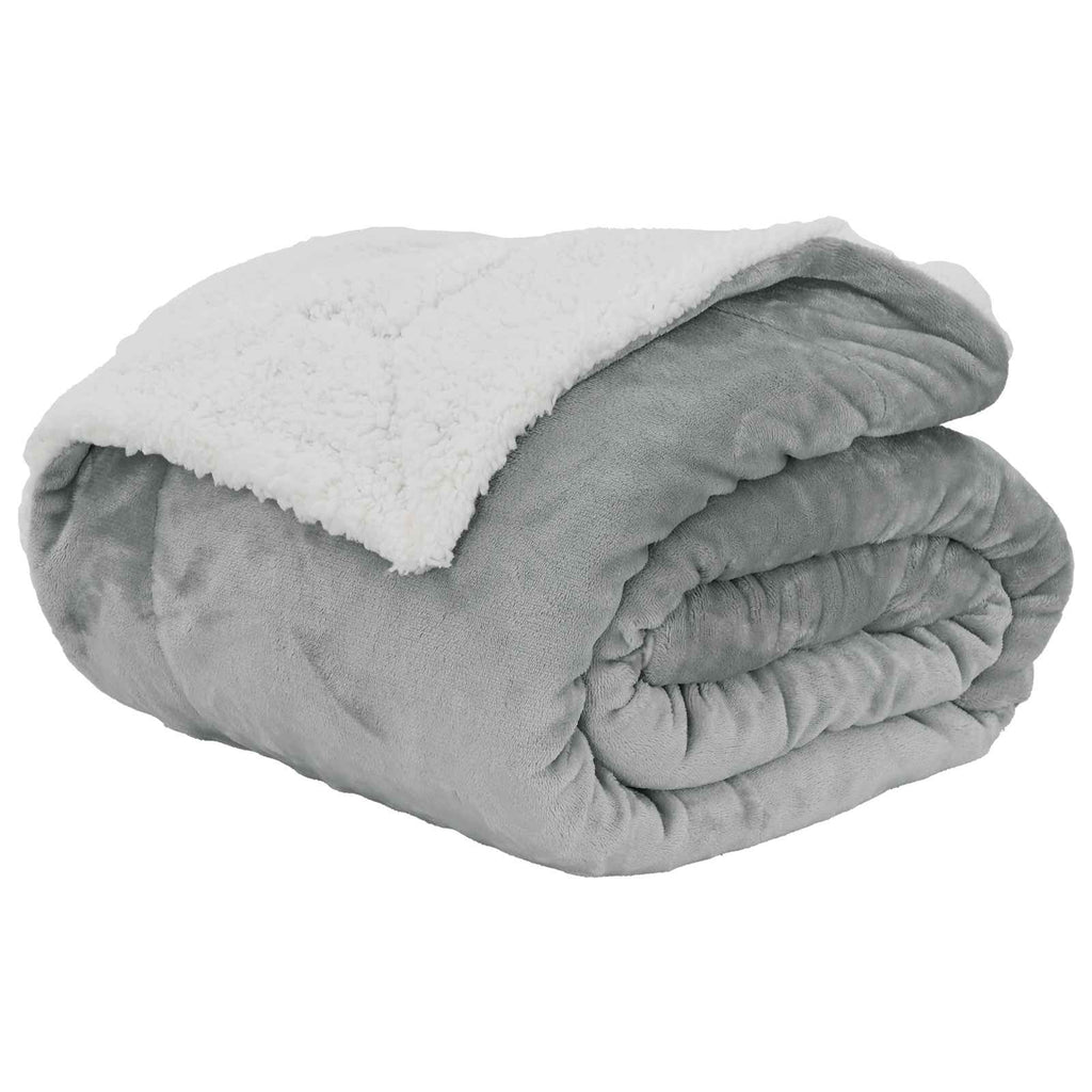 Überwurfdecke Grau 220 x 240 cm Fleece