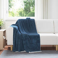 Überwurfdecke Marineblau 130 x 150 cm Fleece