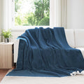 Überwurfdecke Marineblau 220 x 240 cm Fleece