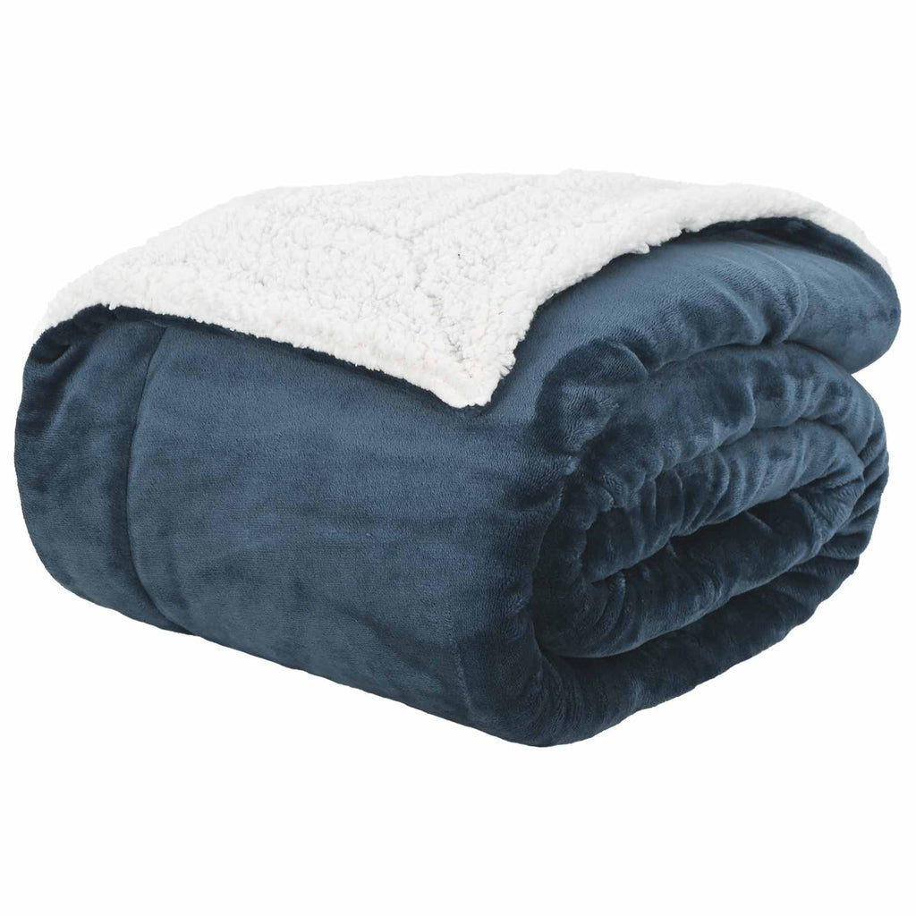 Überwurfdecke Marineblau 220 x 240 cm Fleece