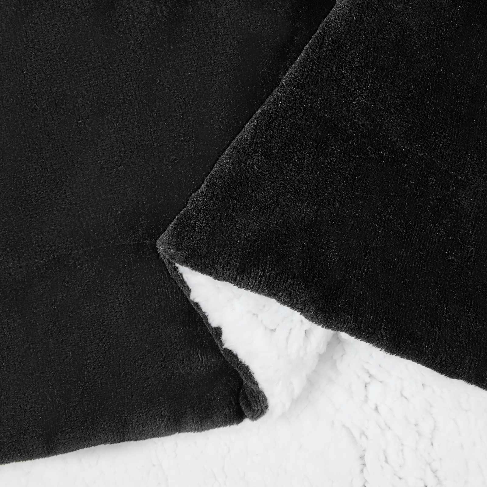 Überwurfdecke Schwarz 130 x 150 cm Fleece