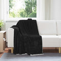 Überwurfdecke Schwarz 130 x 150 cm Fleece