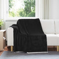 Überwurfdecke Schwarz 150 x 200 cm Fleece