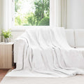 Überwurfdecke Weiß 220 x 240 cm Fleece