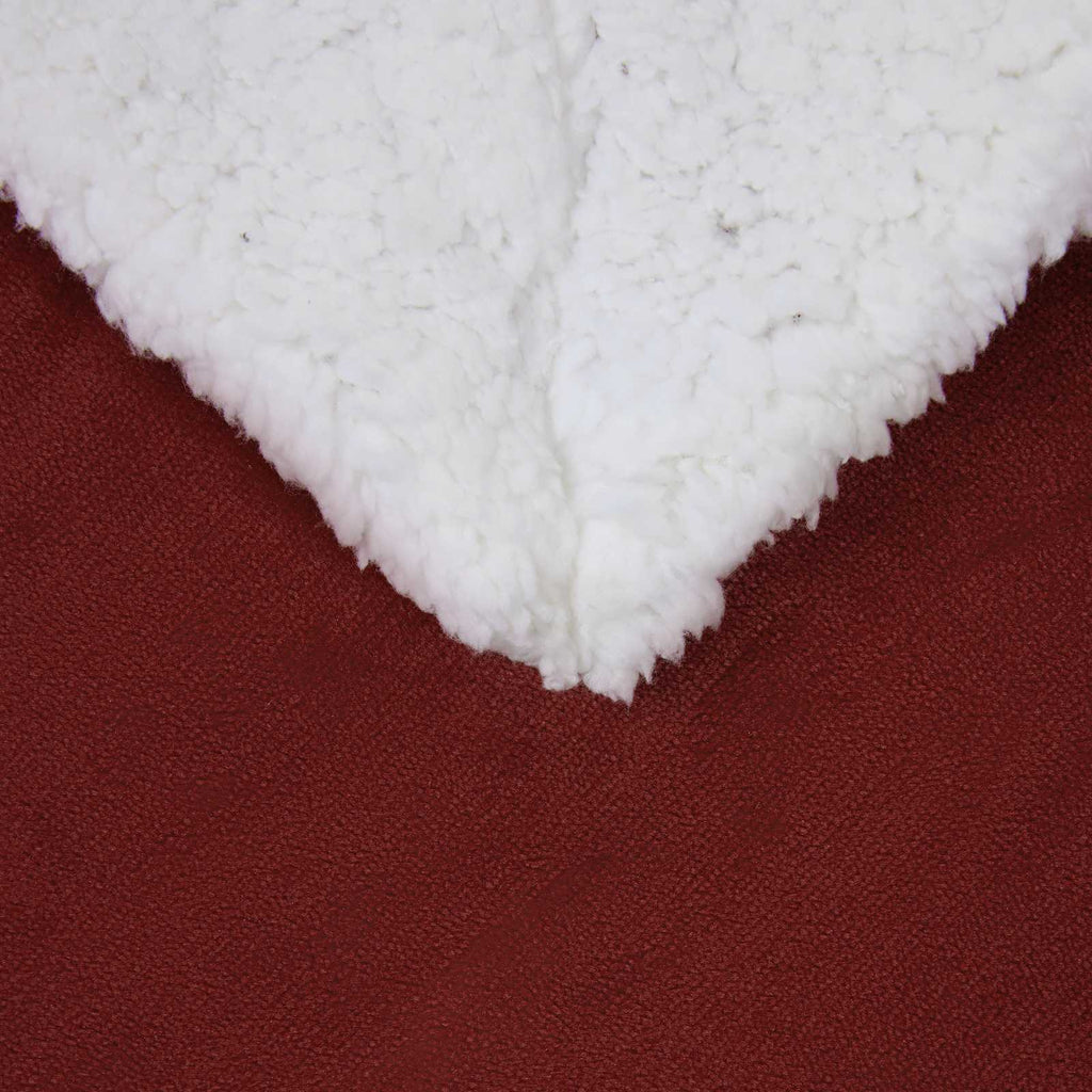 Überwurfdecke Bordeauxrot 150 x 200 cm Fleece