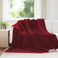 Überwurfdecke Bordeauxrot 220 x 240 cm Fleece