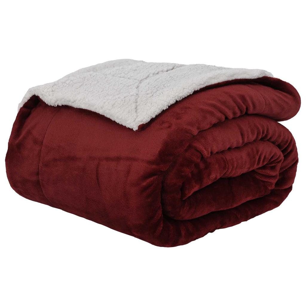 Überwurfdecke Bordeauxrot 240 x 270 cm Fleece