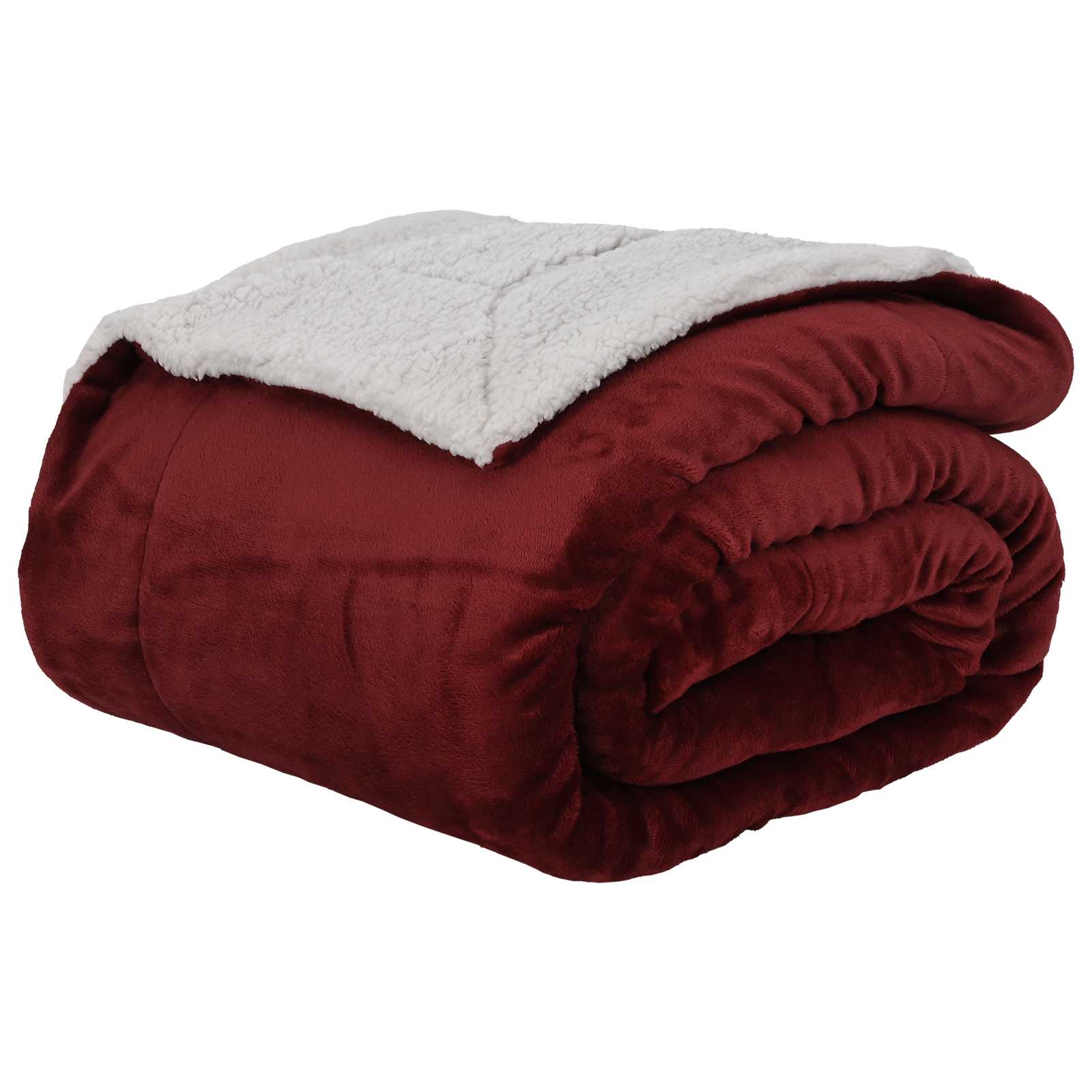 Überwurfdecke Bordeauxrot 240 x 270 cm Fleece