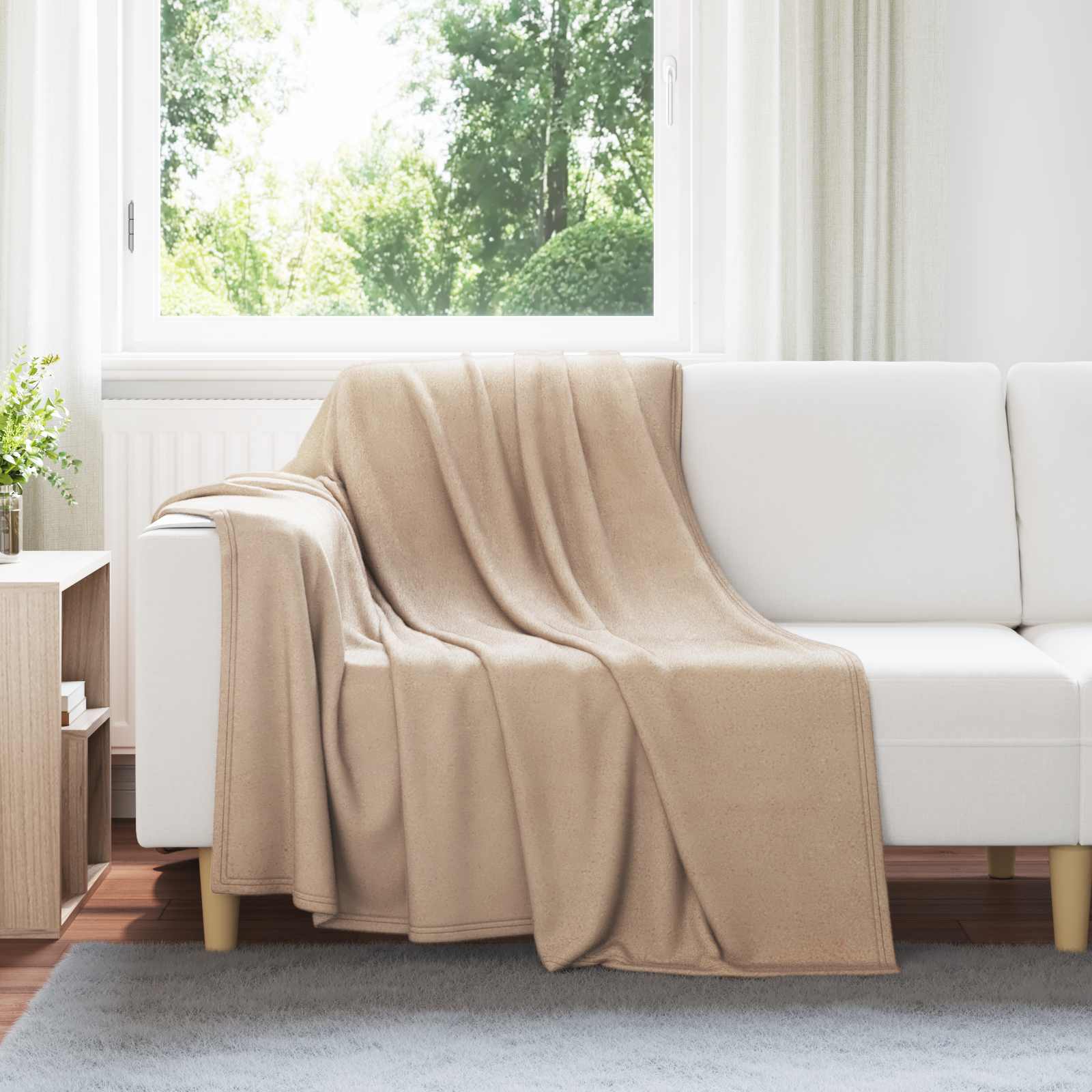 Überwurfdecke Kamel 200 x 150 cm Fleece