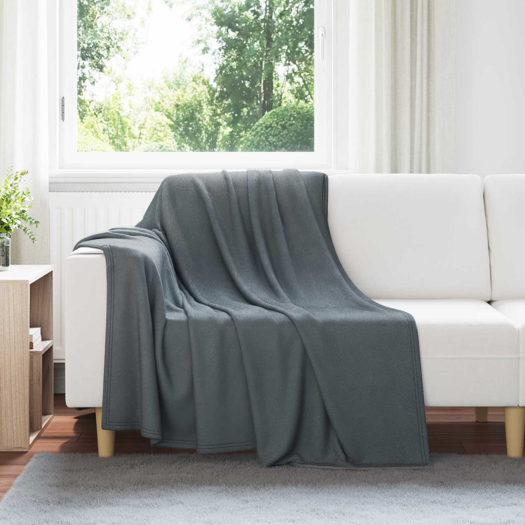 Überwurfdecke Dunkelgrau 200 x 150 cm Fleece