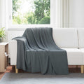 Überwurfdecke Dunkelgrau 200 x 150 cm Fleece