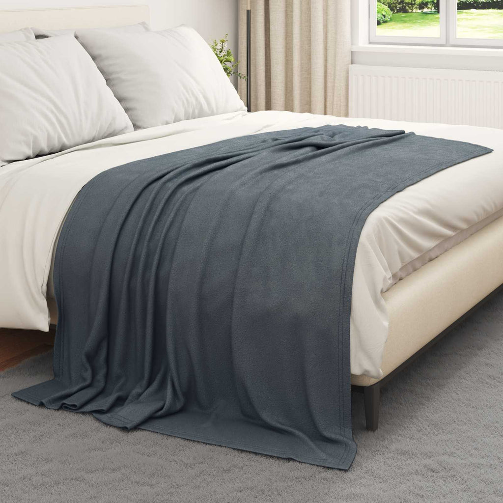Überwurfdecke Dunkelgrau 200 x 150 cm Fleece