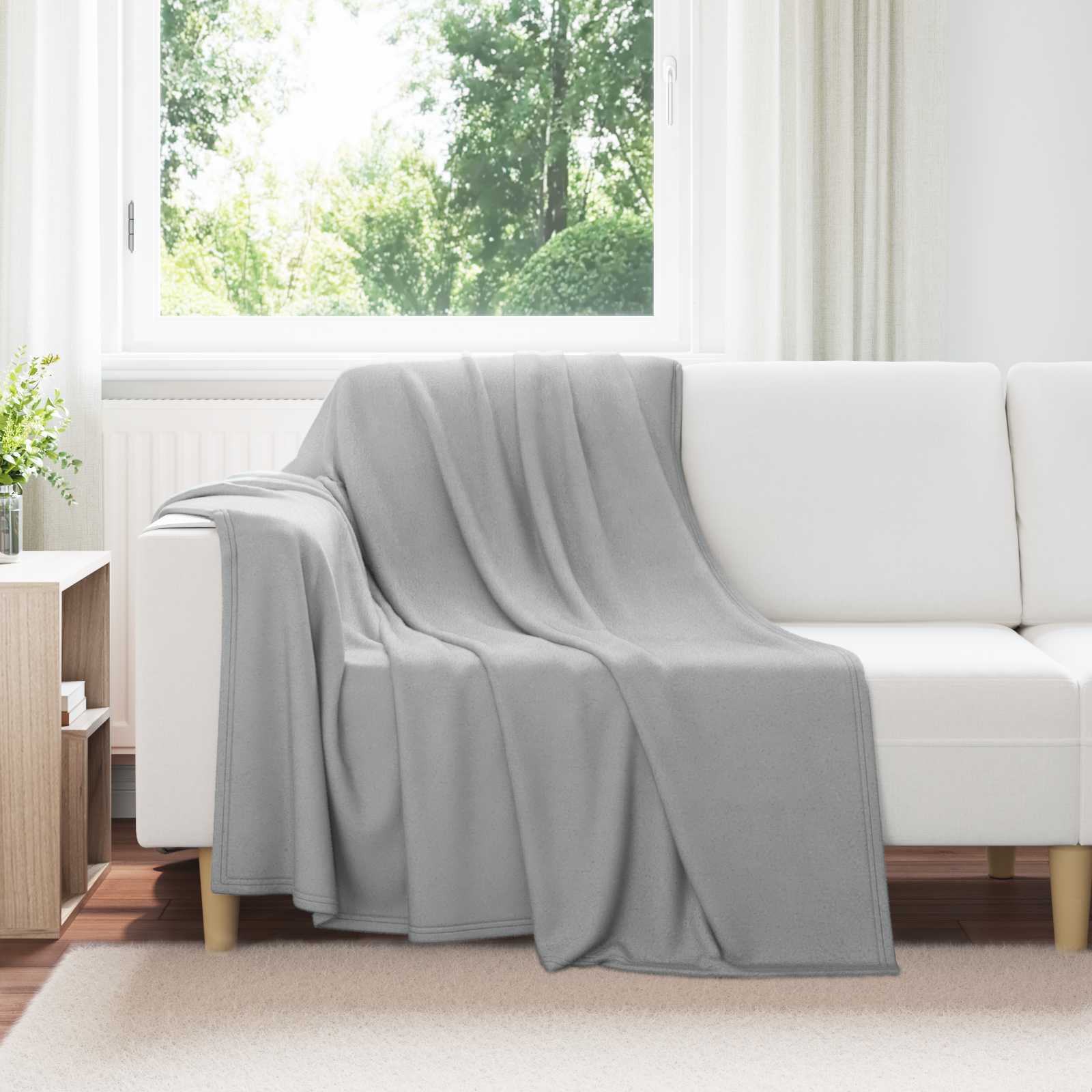 Überwurfdecke Grau 200 x 150 cm Fleece
