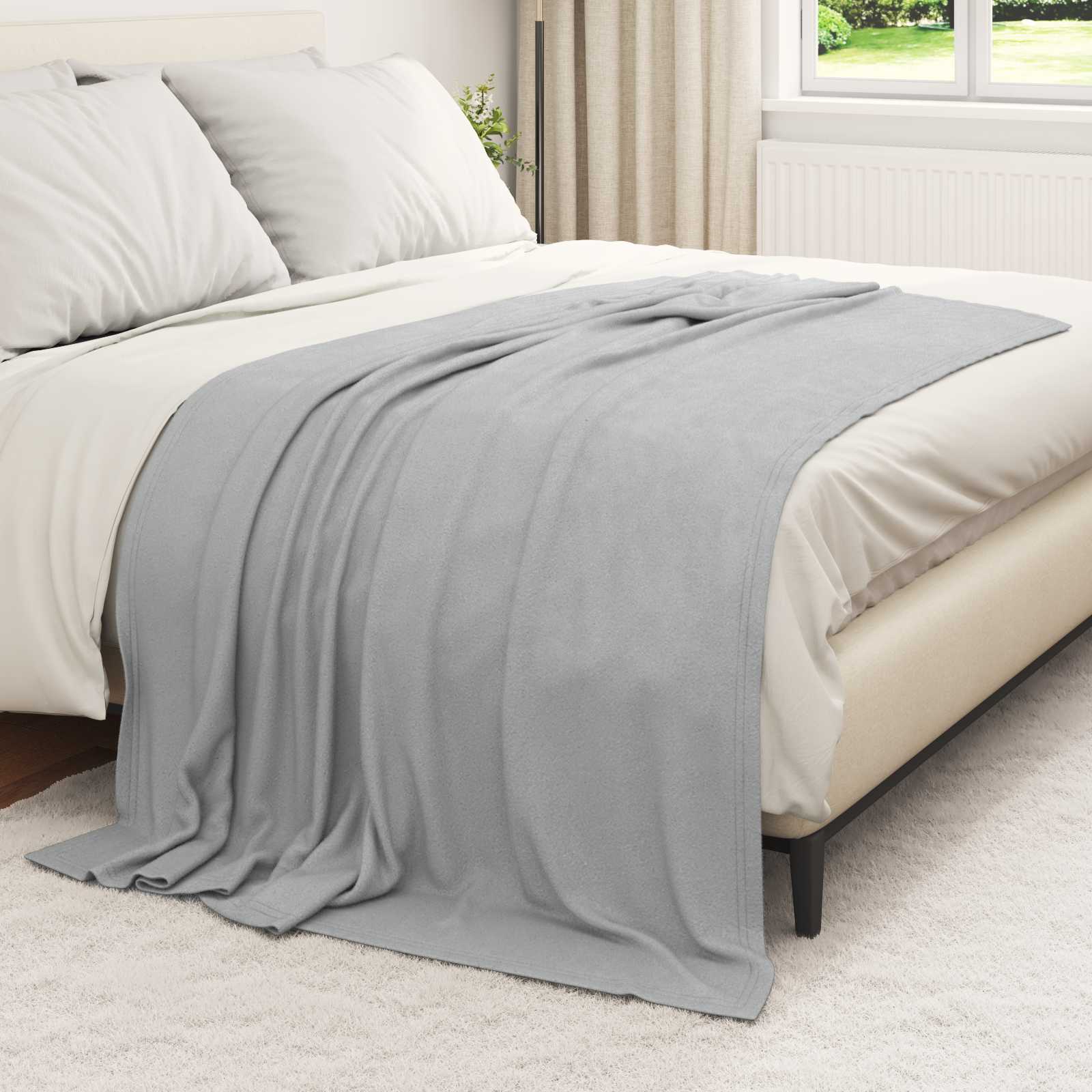 Überwurfdecke Grau 200 x 150 cm Fleece