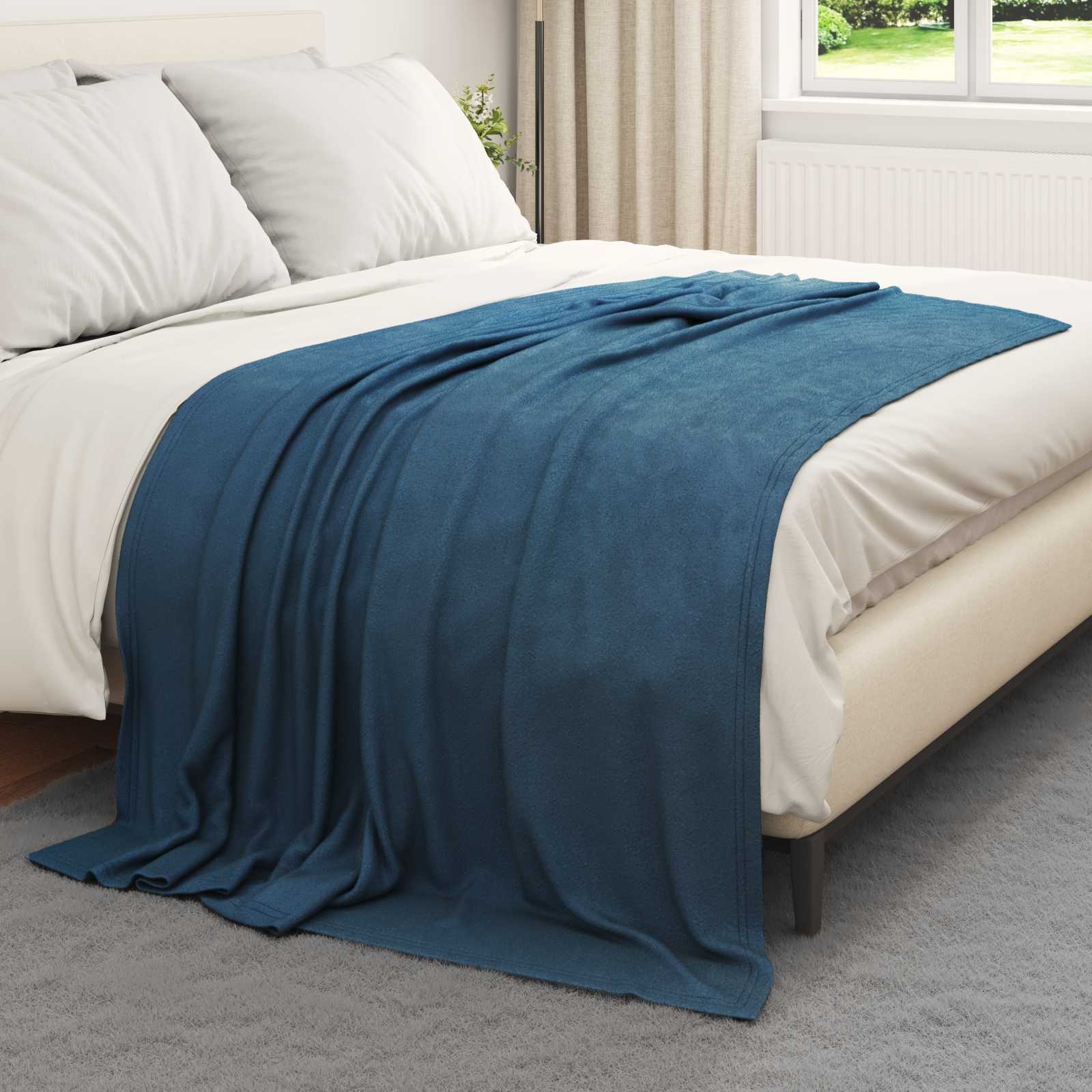 Überwurfdecke Marineblau 200 x 150 cm Fleece