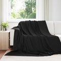 Überwurfdecke Schwarz 240 x 220 cm Fleece